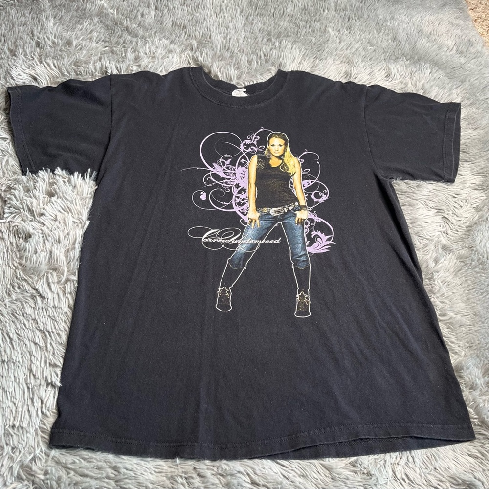 Anvil Carrie Underwood Tshirt Unisex Large Concert Carnival Ride Tour 2008 Black